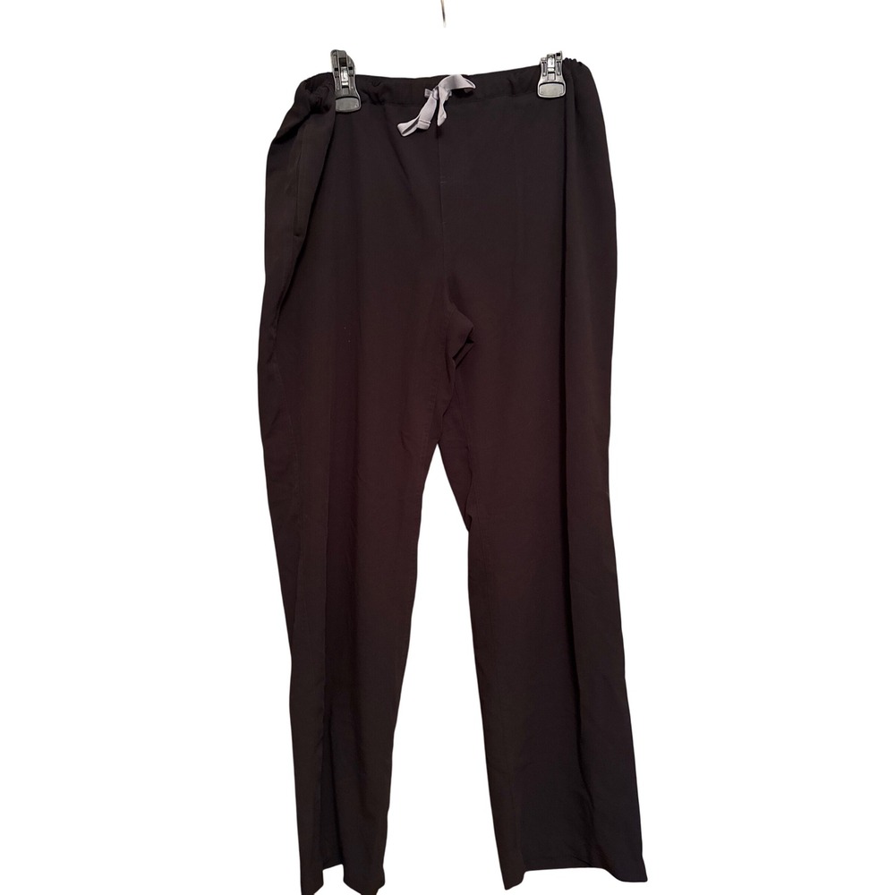 FIGS Technical Collection Scrub Pants Black Elastic Waist Drawstring‎ Women L